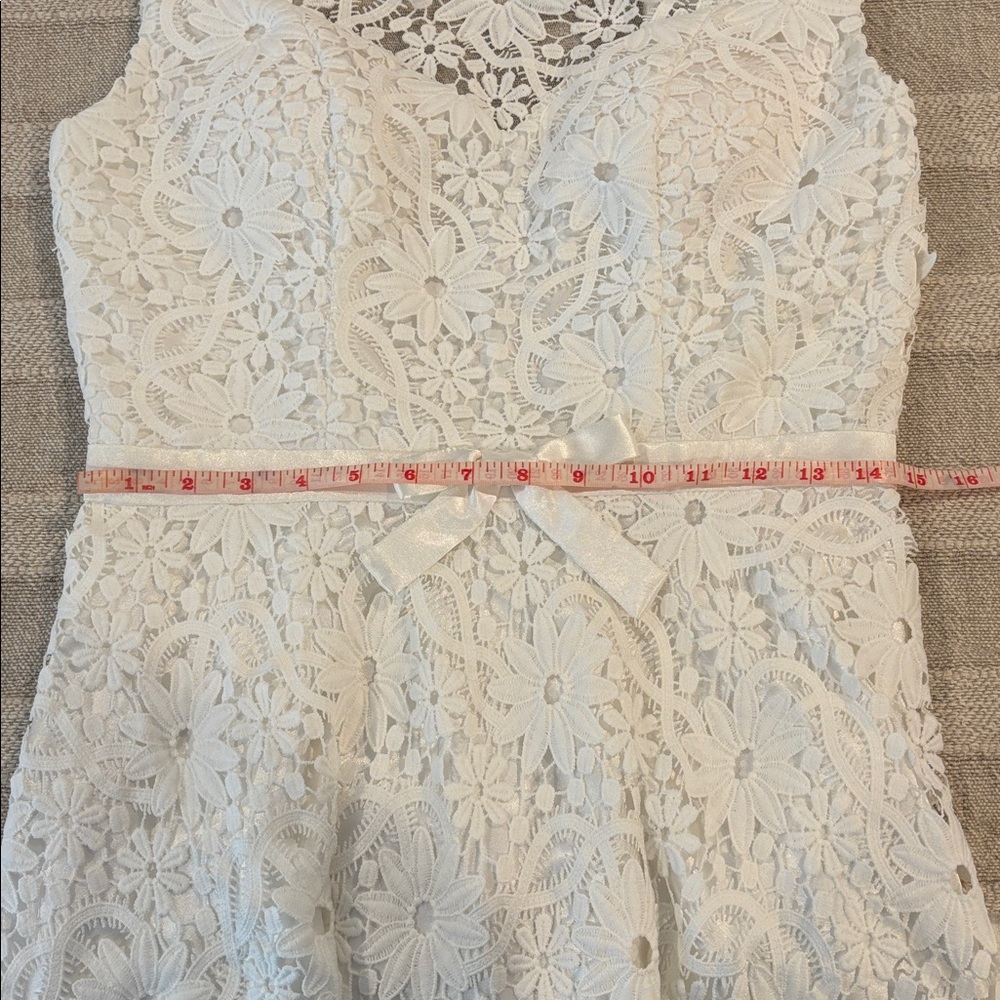 VTG Sue Wong Nocturne White Floral Lace Midi A-Line Dress Size 8 NEW - Picture 4 of 13